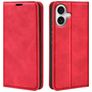 Mobigear Retro Slim iPhone 17 Hülle Klapphülle Geldbörse - Rot