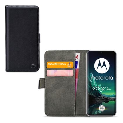 Mobilize Classic Gelly Wallet Motorola Edge 40 Neo Klapphülle Portemonnaie - Schwarz