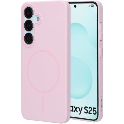 Mobiparts Slim Line Samsung Galaxy S25 MagSafe Hülle Hardcase Backcover - Blush Pink