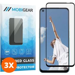 Mobigear Premium OPPO A52 Panzerglas Gehärtetes Glas Displayschutz - Hüllenfreundlich - Schwarz (3er Pack)