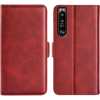 Mobigear Slim Magnet Sony Xperia 1 IV Hülle Klapphülle Geldbörse - Rot