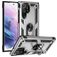 Mobigear Armor Ring Samsung Galaxy S23 Ultra Hülle Hardcase Backcover Stoßfest mit Ringhalter - Silber