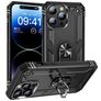 Mobigear Armor Ring iPhone 16 Pro Hülle Hardcase Backcover Stoßfest mit Ringhalter - Schwarz