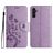 Mobigear Flowers Samsung Galaxy A56 Hülle Klapphülle Geldbörse - Lila
