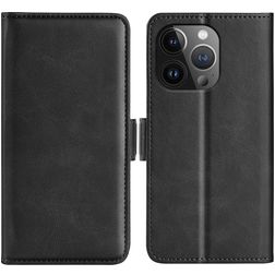 Mobigear Slim Magnet iPhone 15 Pro Hülle Klapphülle Geldbörse - Schwarz