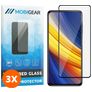 Mobigear Premium POCO X3 Pro Panzerglas Gehärtetes Glas Displayschutz - Hüllenfreundlich - Schwarz (3er Pack)