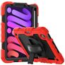Mobigear SureGrip Xtreme iPad Mini 7 (2024) Hülle Kunststoff,Silikon Backcover + Stifthalter + Schulterträger + Ständer - Schwarz / Rot
