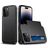 Mobigear Card iPhone 15 Pro Hülle Hardcase Backcover Stoßfest mit Kartenhalter - Schwarz