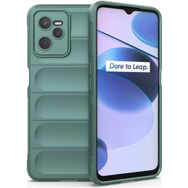 Mobigear Bumpy Realme C35 Hülle Flexibles TPU Backcover - Grün