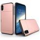 Mobigear Card iPhone XS Hülle Hardcase Backcover Stoßfest mit Kartenhalter - Roségold