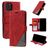 Mobigear Rhombus iPhone 12 Pro Klapphülle Portemonnaie - Rot