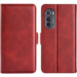 Mobigear Slim Magnet Motorola Edge (2022) Hülle Klapphülle Geldbörse - Rot