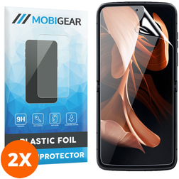 Mobigear Motorola Razr 40 Ultra Panzerglas Gehärtetes Glas Displayschutz - Hüllenfreundlich - Schwarz (2er Pack)