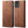 Mobigear Ranch Motorola Moto E14 Hülle Klapphülle Geldbörse - Braun