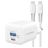 Mobilize Wall Charger Dual USB / USB-C USB-C 1.2 Meter Power Delivery 30W - Weiß