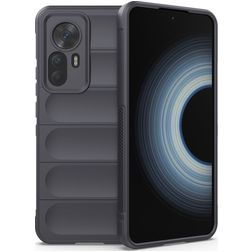 Mobigear Bumpy Xiaomi 12T Hülle Flexibles TPU Backcover - Charcoal