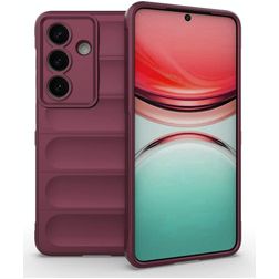 Mobigear Bumpy Samsung Galaxy S26 Hülle Flexibles TPU Backcover - Wine Red