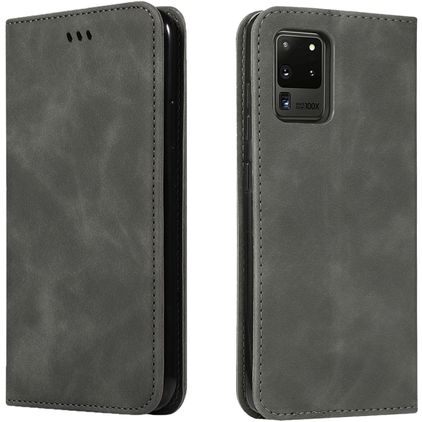 Mobigear Retro Slim Samsung Galaxy S20 Ultra Hülle Klapphülle Geldbörse - Grau