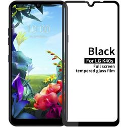 Mobigear Premium LG K40s Panzerglas Displayschutz - Hüllenfreundlich - Schwarz