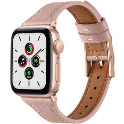 Mobigear Napoli Leder Apple Watch Armband Dornschließe - 42/41/40/38 mm - Pink