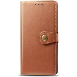 Mobigear Snap Button OPPO A9 (2020) Hülle Klapphülle Geldbörse - Cognac