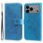 Mobigear Flowers iPhone 17 Pro Max Hülle Klapphülle Geldbörse - Blau