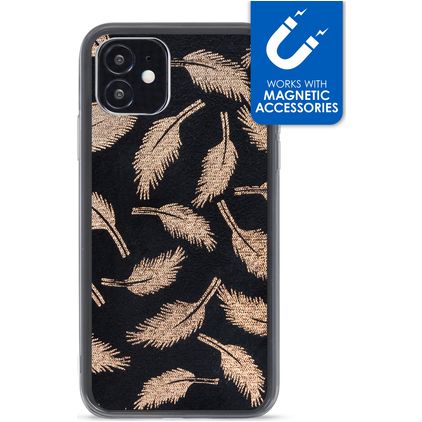 My Style Magneta iPhone 12 Mini TPU (flexibel) Backcover - Golden Feathers
