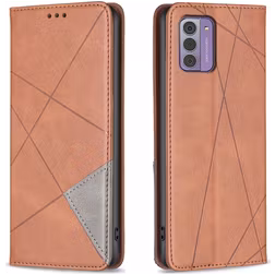 Mobigear Rhombus Slim Nokia G42 Hülle Klapphülle - Braun