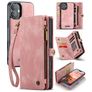 Caseme 008 iPhone 16 Plus Hülle Abnehmbare 2in1 Klapphülle Geldbörse - Pink
