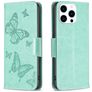 Mobigear Butterfly iPhone 15 Pro Hülle Klapphülle Geldbörse - Grün