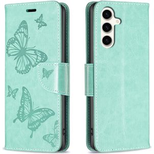 Mobigear Butterfly Samsung Galaxy S23 FE Hülle Klapphülle Geldbörse - Grün