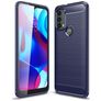 Mobigear Brushed Slim Motorola Moto E30 Hülle Flexibles TPU Backcover - Blau