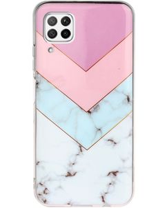 Mobigear Marble Huawei P40 Lite Hülle Flexibles TPU Backcover - Dreifarbig