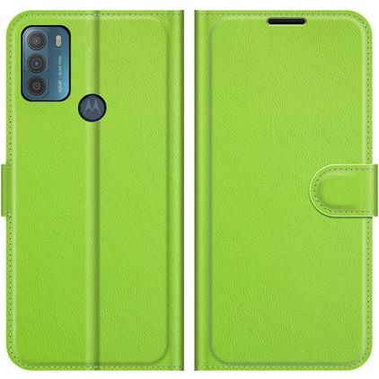 Mobigear Classic Motorola Moto G50 Hülle Klapphülle Geldbörse - Grün