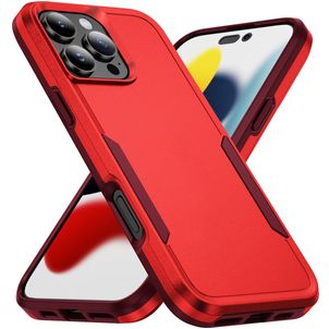 Mobigear Heavy Armor iPhone 16 Pro Max Hülle Hardcase Backcover Stoßfest - Rot