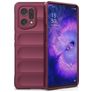 Mobigear Bumpy OPPO Find X5 Hülle Flexibles TPU Backcover - Weinrot