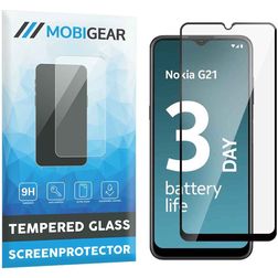Mobigear Premium Nokia G21 Panzerglas Displayschutz - Hüllenfreundlich - Schwarz