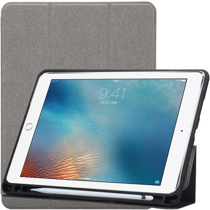 Mobigear Tri-Fold Gel iPad Pro 10.5 Zoll (2017) Hülle TPU,Kunstleder Klapphülle + Stifthalter - Grau