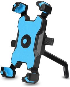Mobigear PushHold Motorradhalterung Rückspiegel Klemme Universal - Blau