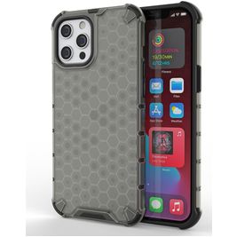 Mobigear Honeycomb iPhone 13 Pro Max Hülle Hardcase Backcover Stoßfest - Schwarz
