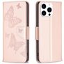 Mobigear Butterfly iPhone 16 Pro Hülle Klapphülle Geldbörse - Roségold