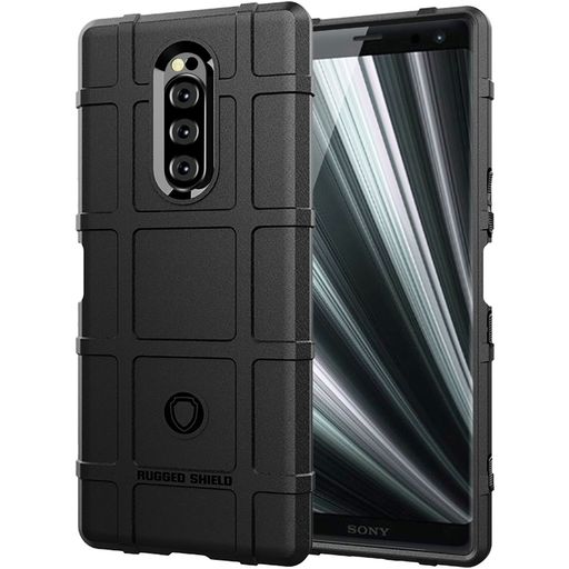 Mobigear Rugged Shield Sony Xperia 1 Hülle Flexibles TPU Backcover Stoßfest - Schwarz