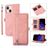 Mobigear Zipper iPhone 14 Plus Hülle Klapphülle Geldbörse - Roségold