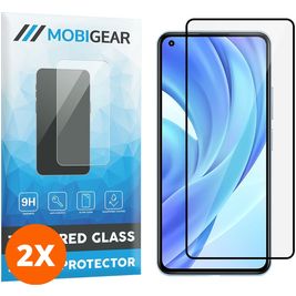 Mobigear Premium Xiaomi Mi 11 Lite Panzerglas Gehärtetes Glas Displayschutz - Hüllenfreundlich - Schwarz (2er Pack)