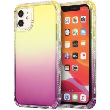 Mobigear Gradient iPhone 12 Pro Max Hülle Hardcase Backcover Stoßfest - Lila / Gelb