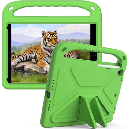 Mobigear AeroArmor iPad 7 (2019) Tablet Hülle für Kinder mit Tragegriff + Stifthalter - Grün