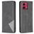Mobigear Rhombus Slim Motorola Moto G84 Hülle Klapphülle - Schwarz