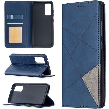 Mobigear Rhombus Slim Samsung Galaxy S20 FE Hülle Klapphülle - Blau