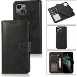 Mobigear Wallet iPhone 15 Hülle Abnehmbare 2in1 Klapphülle Geldbörse - Schwarz