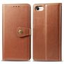 Mobigear Snap Button iPhone SE (2022) Hülle Klapphülle Geldbörse - Cognac